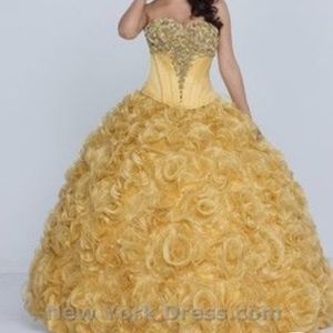 ISO Disney royal ball  quinceanera collection yellow belle how